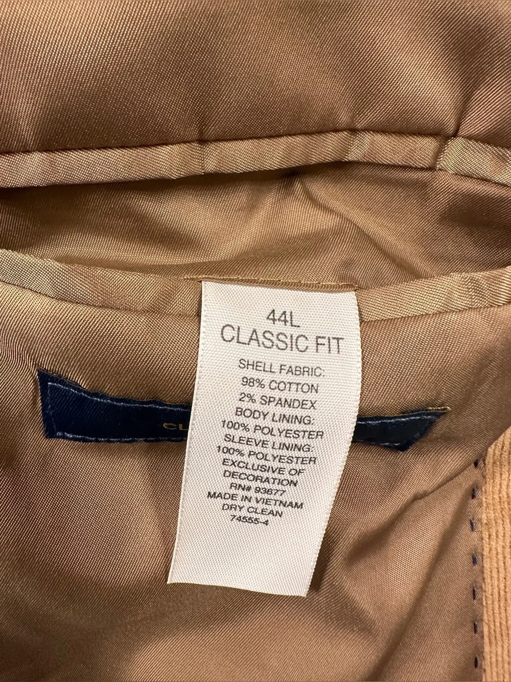 Stafford Brown Corduroy Jacket Elbow Patches Sports Coat Stretch Men’s 44L $168